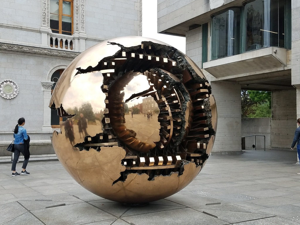 One of several 'Sfera con sfera', by Arnaldo Pomodoro